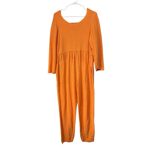 Free People Beach Size Medium Orange Breaking Free One Piece Knit Jumpsuit - Picture 1 of 8
